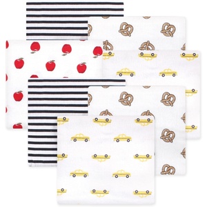 image:imageLittle Treasure Hudson Baby Cotton Poly Flannel Receiving Blankets Multipack Green Forest Animals 30x30 inchesYellow Nyc