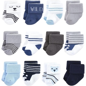 image:imageHudson Baby Unisex Baby Cotton Rich Newborn and Terry SocksBear Boy 12pack