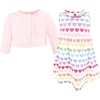 image:imageHudson Baby Toddler and Girls Cotton Dress and Cardigan SetCascading Hearts