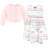 image:imageHudson Baby Toddler and Girls Cotton Dress and Cardigan SetHappy Stripe