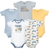 image:imageHudson Baby Infant Boys Cotton Bodysuits 5Pack Blue Construction Trucks 36 Months
