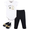image:imageHudson Baby Unisex Baby Cotton Bodysuit Pant and Shoe SetLatte