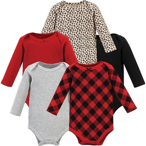 image:imageHudson Baby Unisex Baby Thermal Long Sleeve BodysuitsBuffalo Plaid Leopard