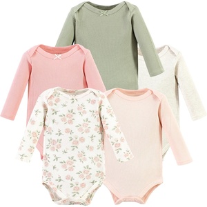 image:imageHudson Baby Unisex Baby Thermal Long Sleeve BodysuitsSoft Pink Sage Rose