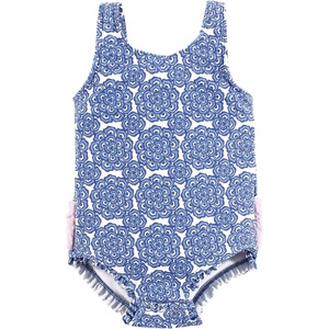image:imageHudson Baby Unisex Baby and Toddler Swimsuit MermaidBlue Medallion Flower Baby