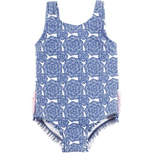 image:imageHudson Baby Unisex Baby and Toddler Swimsuit MermaidBlue Medallion Flower Toddler