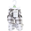 image:imageHudson Baby Baby Animal Fleece Booties 2packCharcoal Gray White Plaid