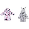 image:imageHudson Baby Girl Plush Animal Face Bathrobe 2Pack Penguin Boho FoxBows Donkey