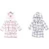 Flower Llama Gray Plaid