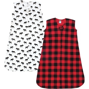 image:imageHudson Baby UnisexBaby Thermal Sleeveless Sleeping Bag 2pkBuffalo Plaid Moose