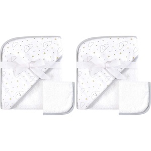 image:imageHudson Baby Unisex Baby Cotton Hooded Towel and Washcloth Little Lamb One Size 