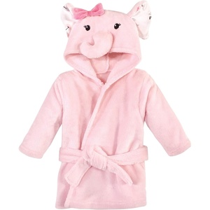image:imageHudson Baby Unisex Baby Plush Animal Face BathrobePink Floral Elephant