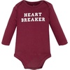 image:imageHudson Baby babyboys Cotton Longsleeve Bodysuits 3packBurgundy Heartbreaker