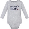 image:imageHudson Baby babyboys Cotton Longsleeve Bodysuits 3packBurgundy Heartbreaker
