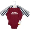 image:imageHudson Baby babyboys Cotton Longsleeve Bodysuits 3packBurgundy Heartbreaker