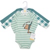image:imageHudson Baby babyboys Cotton Longsleeve Bodysuits 3packCozy Bear