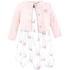 image:imageHudson Baby Infant and Toddler Girls Cotton Dress and Cardigan SetBonjour Paris