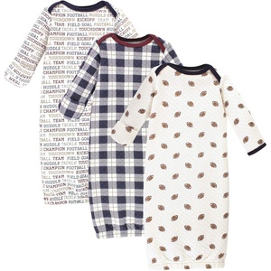 image:imageHudson Baby Baby Hudson Baby Unisex Baby Quilted Cotton Gowns 3pkFootball