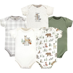 image:imageHudson Baby Girls Unisex Forest Animals 5Pack Bodysuits 03 Months 100 Cotton