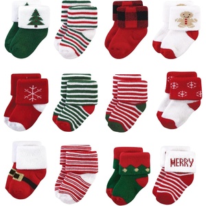image:imageHudson Baby Baby 8pack Cotton Rich Newborn and Terry Socks12 Days of Christmas