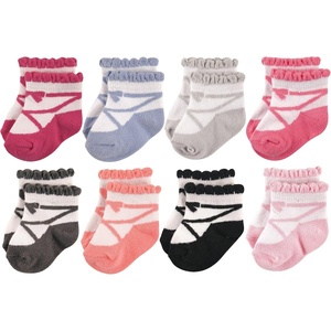 image:imageHudson Baby Baby 8pack Cotton Rich Newborn and Terry SocksBallet