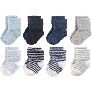 image:imageHudson Baby Baby 8pack Cotton Rich Newborn and Terry SocksBoy Stripe