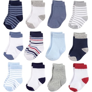 image:imageHudson Baby Baby 8pack Cotton Rich Newborn and Terry SocksBoy Stripe White
