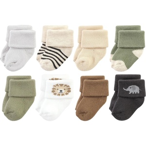image:imageHudson Baby Baby 8pack Cotton Rich Newborn and Terry SocksBrave Lion