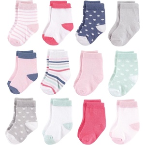 image:imageHudson Baby Baby 8pack Cotton Rich Newborn and Terry SocksGirl Stripe