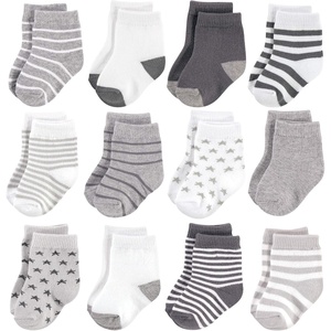 image:imageHudson Baby Baby 8pack Cotton Rich Newborn and Terry SocksGray White Star
