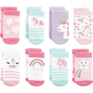 image:imageHudson Baby Baby 8pack Cotton Rich Newborn and Terry SocksMulticolor Unicorn
