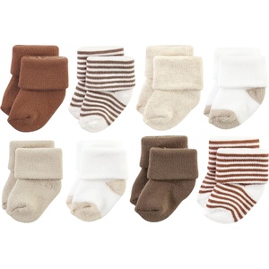image:imageHudson Baby Baby 8pack Cotton Rich Newborn and Terry SocksNeutral Brown