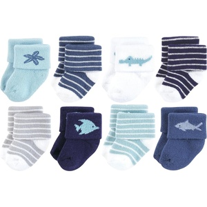 image:imageHudson Baby Baby 8pack Cotton Rich Newborn and Terry SocksOcean Friends