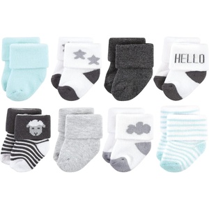 image:imageHudson Baby Baby 8pack Cotton Rich Newborn and Terry SocksSheep 8pack