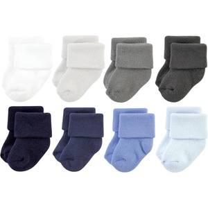 image:imageHudson Baby Baby 8pack Cotton Rich Newborn and Terry SocksSolid Blue Gray 8 Pack Terry
