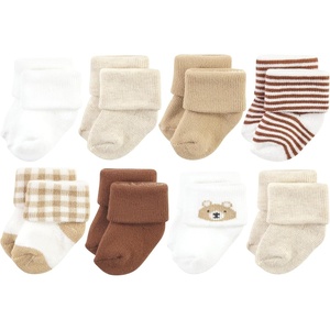 image:imageHudson Baby Baby 8pack Cotton Rich Newborn and Terry SocksTeddy Bear