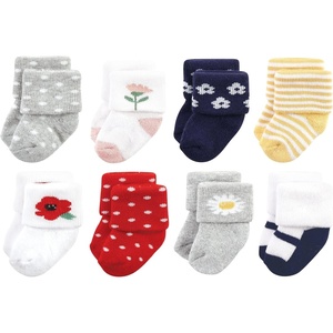 image:imageHudson Baby Baby 8pack Cotton Rich Newborn and Terry SocksWildflower