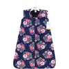 image:imageHudson Baby Infant Girls Long Sleeve Plush Faux Fur Sleeping Bag Wearable BlanketNavy Bold Floral