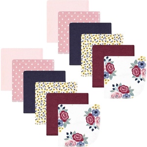 image:imageHudson Baby Unisex Baby Flannel Cotton Poly Washcloths Teddy Bears 12 Pack One SizeBlush Navy Floral 12pk