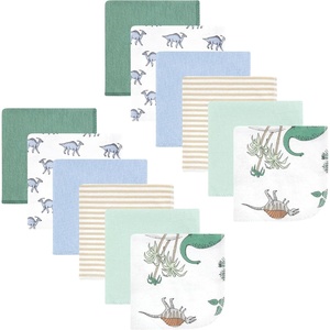image:imageHudson Baby Unisex Baby Flannel Cotton Poly Washcloths Teddy Bears 12 Pack One SizeBoy Dino World 12pk