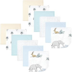 image:imageHudson Baby Unisex Baby Flannel Cotton Poly Washcloths Teddy Bears 12 Pack One SizeBoy Safari World 12pack