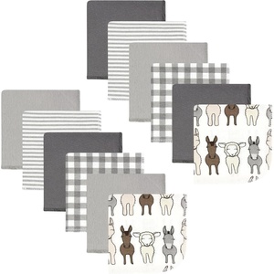 image:imageHudson Baby Unisex Baby Flannel Cotton Poly Washcloths Teddy Bears 12 Pack One SizeFarm Friends Cream 12pk