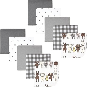 image:imageHudson Baby Unisex Baby Flannel Cotton Poly Washcloths Teddy Bears 12 Pack One SizeFarm Friends Grey 10pack
