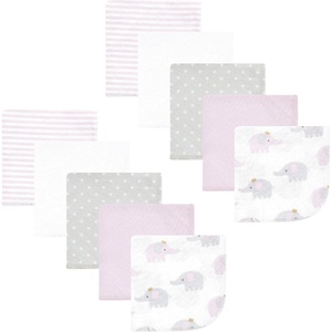 image:imageHudson Baby Unisex Baby Flannel Cotton Poly Washcloths Teddy Bears 12 Pack One SizeLilac Elephants 10 Pack