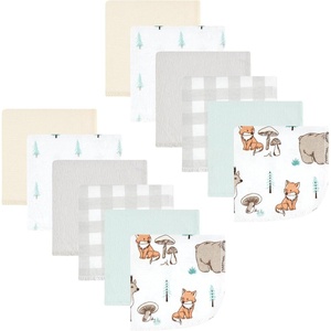 image:imageHudson Baby Unisex Baby Flannel Cotton Poly Washcloths Teddy Bears 12 Pack One SizeNeutral Woodland Pals 12pk