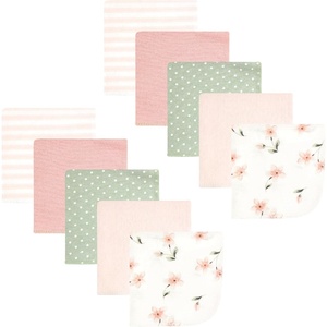 image:imageHudson Baby Unisex Baby Flannel Cotton Poly Washcloths Teddy Bears 12 Pack One SizePink Dainty Floral 10 Pack