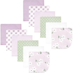 image:imageHudson Baby Unisex Baby Flannel Cotton Poly Washcloths Teddy Bears 12 Pack One SizePurple Dainty Floral 12 Pack