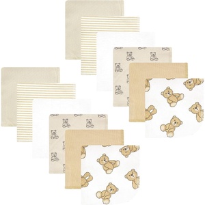 image:imageHudson Baby Unisex Baby Flannel Cotton Poly Washcloths Teddy Bears 12 Pack One SizeTeddy Bears 12 Pack