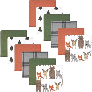 image:imageHudson Baby Unisex Baby Flannel Cotton Poly Washcloths Teddy Bears 12 Pack One SizeWild Forest 12pack