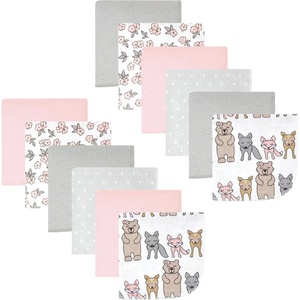 image:imageHudson Baby Unisex Baby Flannel Cotton Poly Washcloths Teddy Bears 12 Pack One SizeWild Forest Pink 12pack